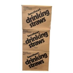 Sweetheart Drinking Straws Jumbo Plastic 7 3/4" Wrapped - 3‎ Boxes Read